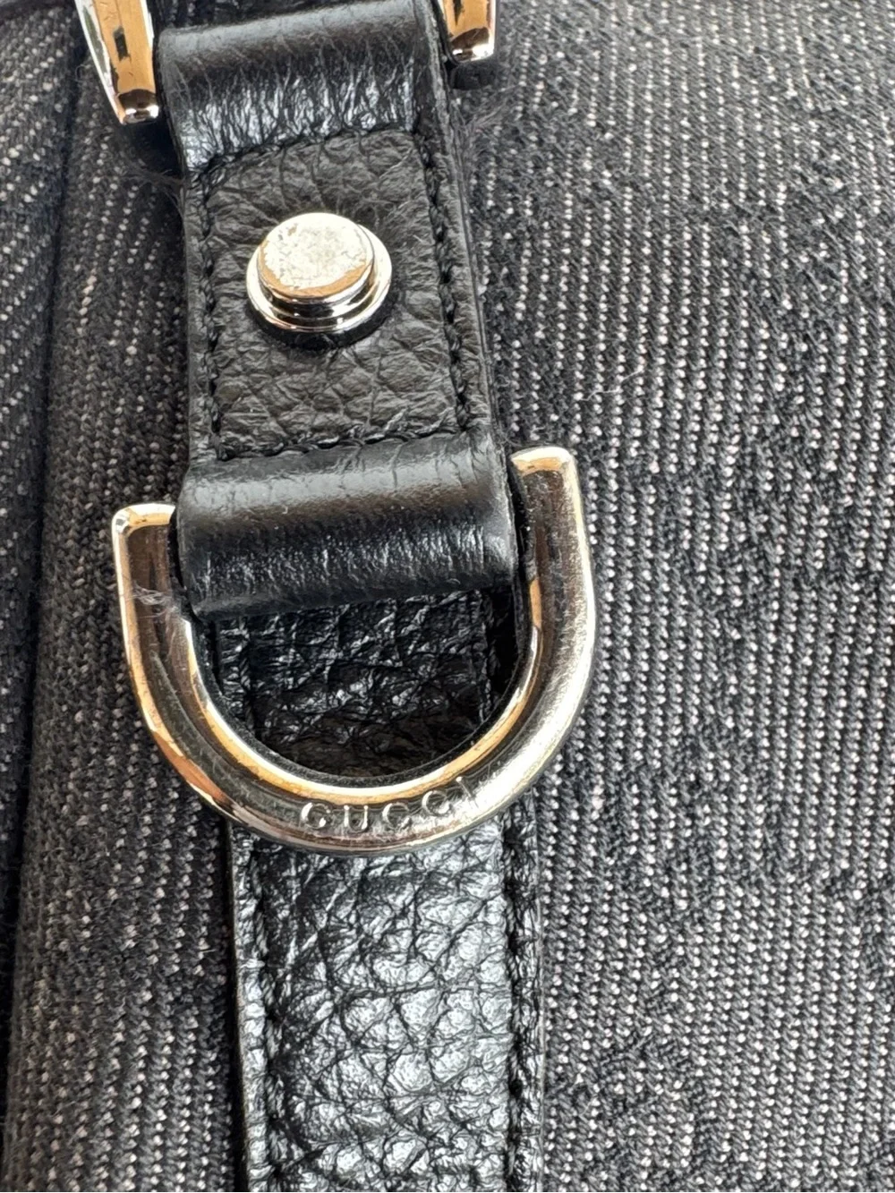 Authentic Gucci Abbey D-Ring Black GG Canvas Shoulder Bag
